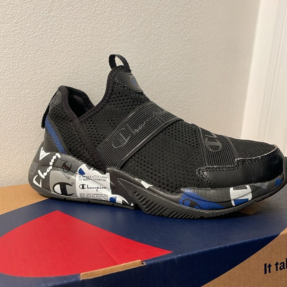 Champion Black no lace slip on sneakers